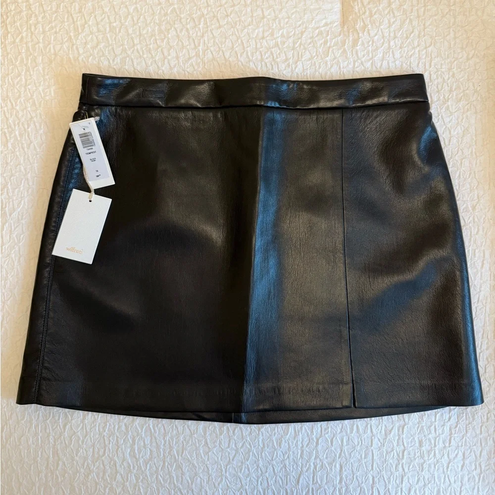 Wilfred Tempest Faux Leather Mini Skirt – Black – Size 16 (NWT) - Picture 1 of 11